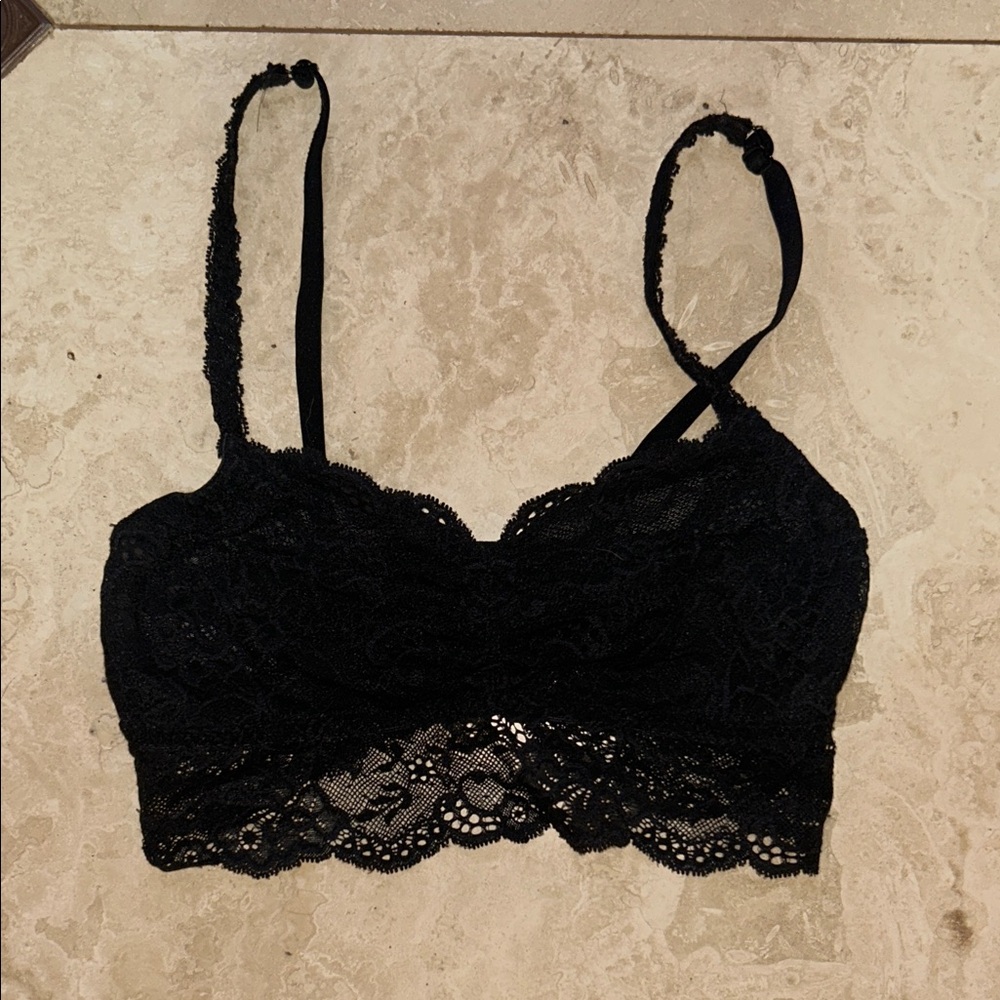 PINK Victoria's Secret Black Lace Bandeau